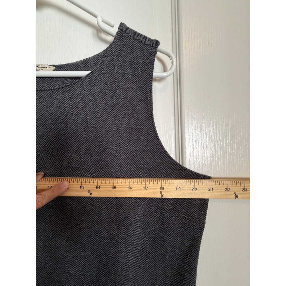 Eddie Bauer Sleeveless Top Women XL Grey Herringbone Tank Office Work Business - Picture 12 of 13